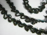 Antique Bead Trim Carnival Black Glass Beads Scallops