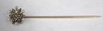 Antique Diamond Stick Pin Pearls 14kt Gold Flower Star