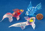 Click here to enlarge image and see more about item 8665: Art Glass Set Of 3 Fish Vintage Mouth Blown Hand Made