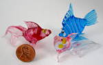 Click to view larger image of Art Glass Set Of 3 Fish Vintage Mouth Blown Hand Made (Image2)