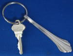 Spoon Handle Key Ring Classic Shell Design Silver Plate