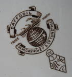 Click to view larger image of Grindley Daffodil Brown Transferware Square Plate 1882 (Image6)