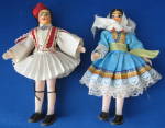 Click to view larger image of Pair of Foreign Costume Dolls Greece Souvenir Vintage (Image1)