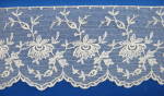 Click here to enlarge image and see more about item 8719: Antique Lace Trim Embroidered Flowers On Net 45 Inches