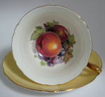 Shelley Fruit Center Yellow Cup And Saucer Gainsborough