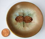 Butter Pat Teabag Holder Hand Painted Pine Cones