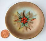 Butter Pat Teabag Holder Hand Painted Dogwood Berries