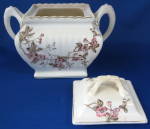 Click to view larger image of Antique English Sucrier Sugar Box Tea Caddy Transferwar (Image4)