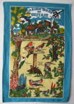 Click here to enlarge image and see more about item 8935: Garden Birds Of Britain Tea Towel Sparrows Robin