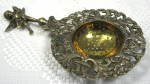 Click to view larger image of English Tea Strainer Ornate Cast Brass Angel Finial Antique (Image6)