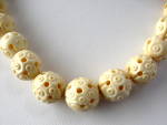 Antique Carved Ivory Necklace Graduated Beads