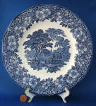 Wedgwood Blue Transfer Woodland Dinner Plate Vintage