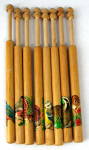 Lace Bobbins Set Of 8 Turned Wood Animal Decals