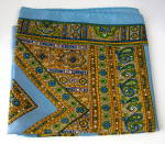 Retro Scarf Turquoise Tile Design Paisley Acetate 1960s