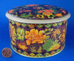 Click to view larger image of Tea Tin Daher English Tea Caddy Dark Floral Wm Morris (Image1)
