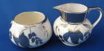 Click here to enlarge image and see more about item 9105: Siver Luster Creamer and Sugar Basin Vintage English