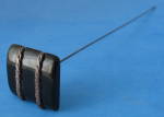 Click here to enlarge image and see more about item 9118: Hatpin Long Black Bakelite Chain Decorated Square UK