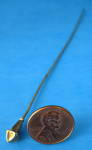Click here to enlarge image and see more about item 9122: Antique Hat Pin 10kt Gold Fence Finial Shape 6 Inches