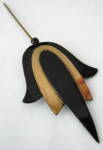 Hatpin Art Deco Enamel Metal Tulip Black Gold Antique