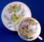 Click to view larger image of Cup and Saucer Pale Pink Windsor Lilies Orange Stamens (Image2)