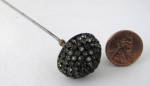 Hatpin Rhinestone Half Ball Top 10 Inches Long Antique