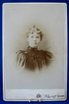 Click here to enlarge image and see more about item 917: Cabinet Photo 1895 Young Lady in Black Mourning Quebec
