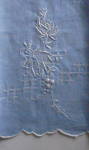 Hand Towel Hand Embroidered Blue Linen Guest Towel