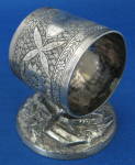 Click to view larger image of Aesthetic Movement Napkin Ring Pedestal Tufts USA (Image1)