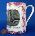 Purple Luster Tankard Iron Bridge Engraving Grays