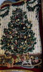 Christmas Tree Woven Afghan Throw Gold Thread Toys
