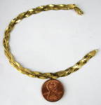 Bracelet Gold Vermeil Sterling Silver 3 Braids Italy