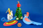 Wood Ornaments Dimensional Bird Christmas Tree Candle