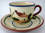 Click here to enlarge image and see more about item 9393: Mottoware Cup and Saucer Friends Are Riches Dartmouth