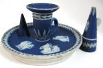 Click to view larger image of Wedgwood Jasper Dip Chamber Candle Holder With Snuffer (Image1)