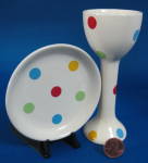Martin Gulliver Polka Dot Eggcup And Plate Light Dots
