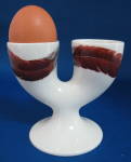 Click to view larger image of Double English Egg Cup Side By Side Feather Design (Image3)