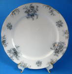 Romantic Black Transferware Plate Dresden Floral Englan
