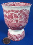 Click here to enlarge image and see more about item 9510: Egg Cup Mason's Vista Double Antique Pink Transferware