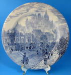 Plate Blue Transferware London City Scene Antique EIT