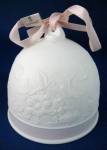 Click here to enlarge image and see more about item 9634: Lladro Seasons Bell Spring Porcelain Pink White Floral Birds
