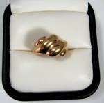 Click to view larger image of Knot Ring 14kt Gold Pinkie Ring American 1970s (Image1)