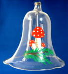 Blown Glass Urn Christmas Ornament Mid Century Mushrooms Retro