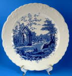 Click here to enlarge image and see more about item 9820: Plate English Abbey Blue Transferware T S and T Luncheon