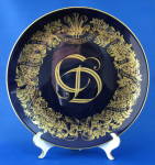 Plate Royal Wedding Charles And Diana Blue Gold Wreath