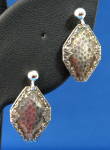 Click here to enlarge image and see more about item 9871: Hammered Sterling Silver Post Earrings From Antique Cufflink OOAK