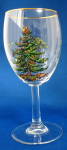 Click here to enlarge image and see more about item 9900a: Spode Christmas Tree Wine Glass Tall Water Goblet Holiday
