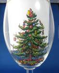 Click to view larger image of Spode Christmas Tree Wine Glass Tall Water Goblet Holiday (Image2)