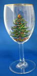 Click to view larger image of Spode Christmas Tree Wine Glass Tall Water Goblet Holiday (Image4)