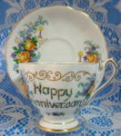 Queen Anne Cup And Saucer Happy Anniversary Floral Bouquets