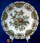 Click to view larger image of Multicolor Transferware Bowl Vintage English Ironstone Windsor 1940s (Image1)